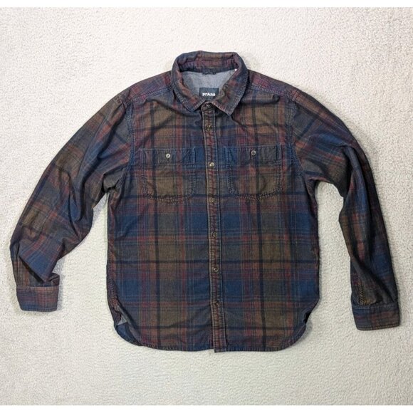 Prana Other - Prana Corduroy Shirt Mens Medium Dooley Long Sleeve Button Multicolor Plaid